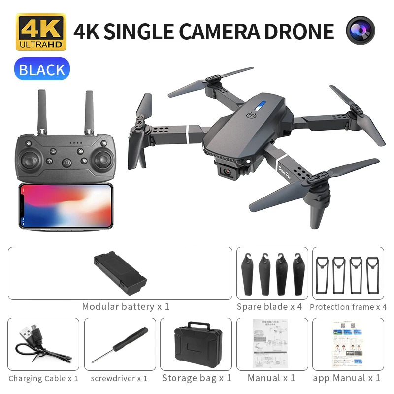 Drone Camera Lens - Dron plegable inteligente E88 Pro, compatible