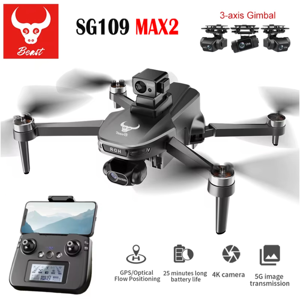 Drone Camera With Gimbal - SG109 MAX2 Dron profesional con cámara